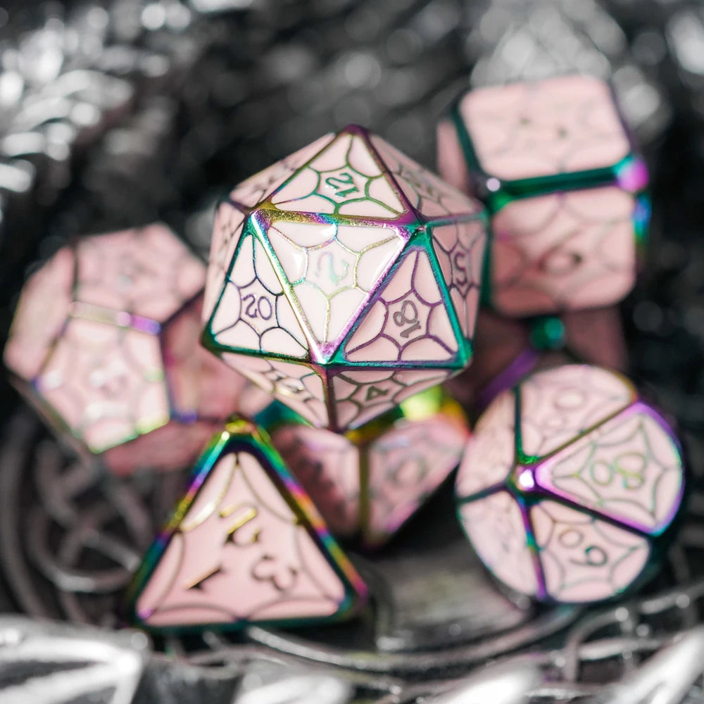 Cusdie Shiny Metal Dice DND 7Pcs