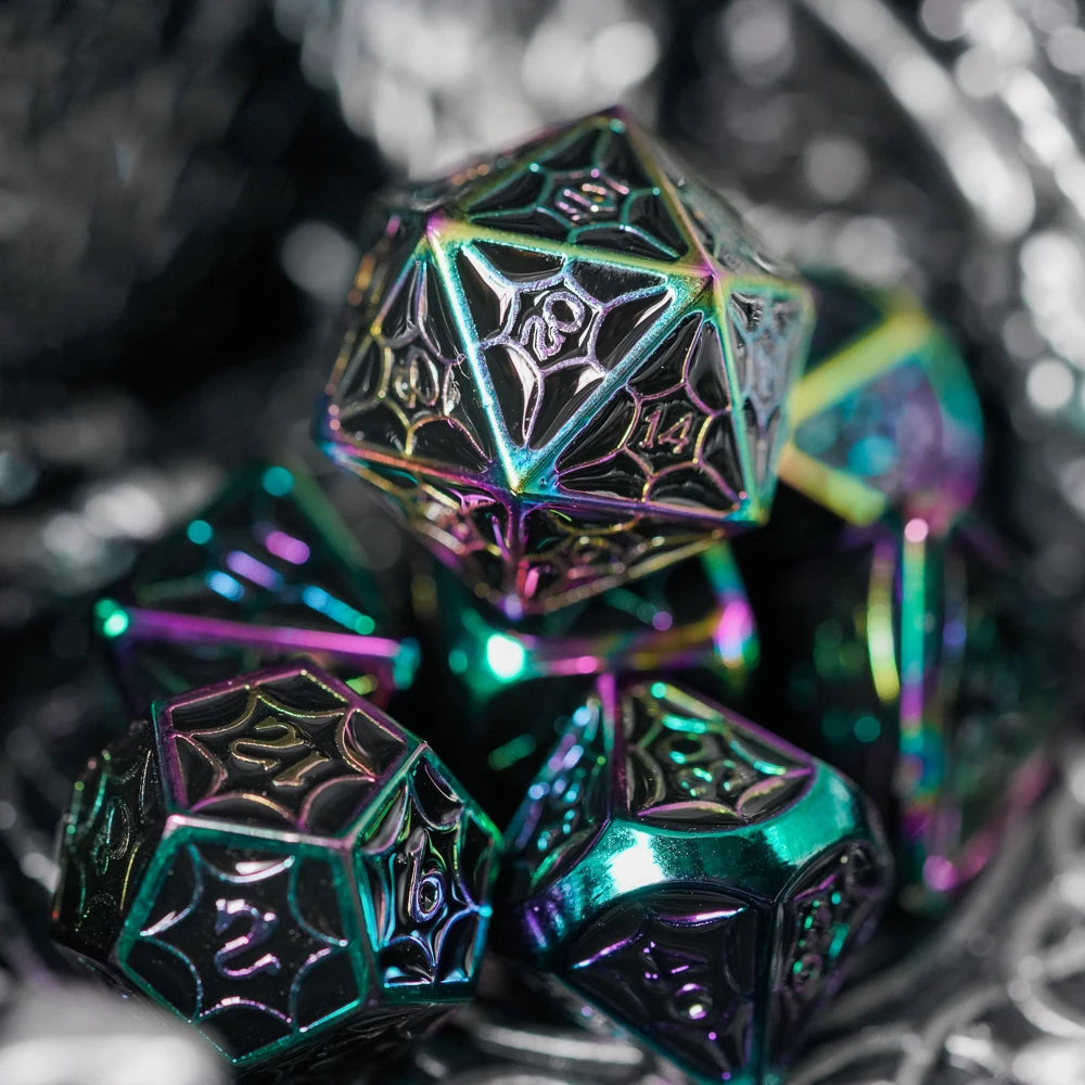 Cusdie Shiny Metal Dice DND 7Pcs