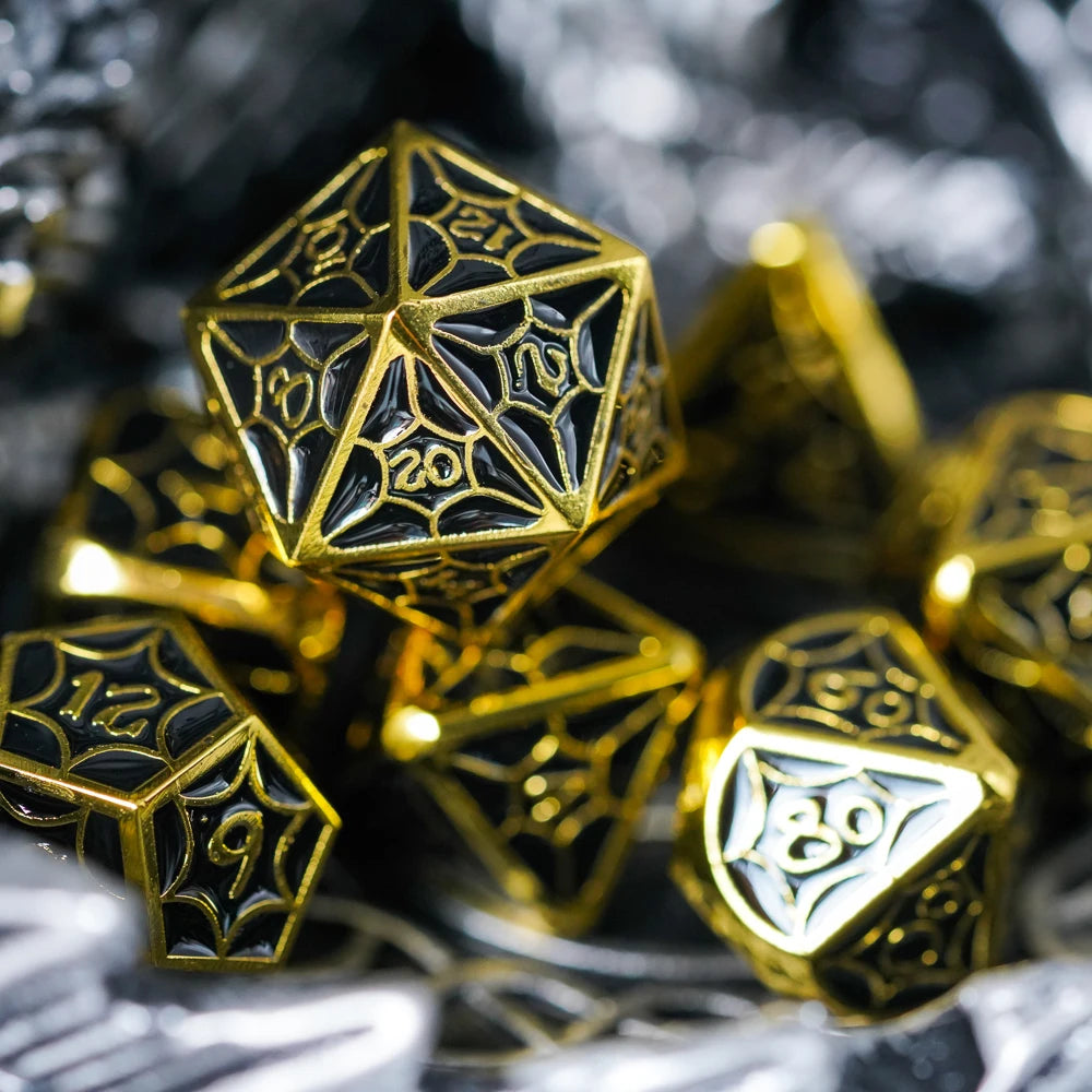 Cusdie Shiny Metal Dice DND 7Pcs