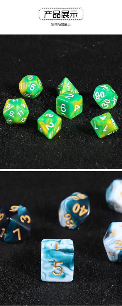 7 Pc Colorful Acrylic Dice Set