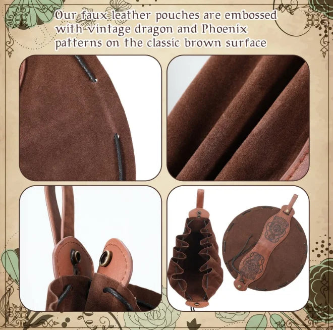 PU Leather Celtic Dice Pouch