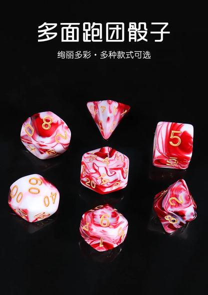 7 Pc Colorful Acrylic Dice Set