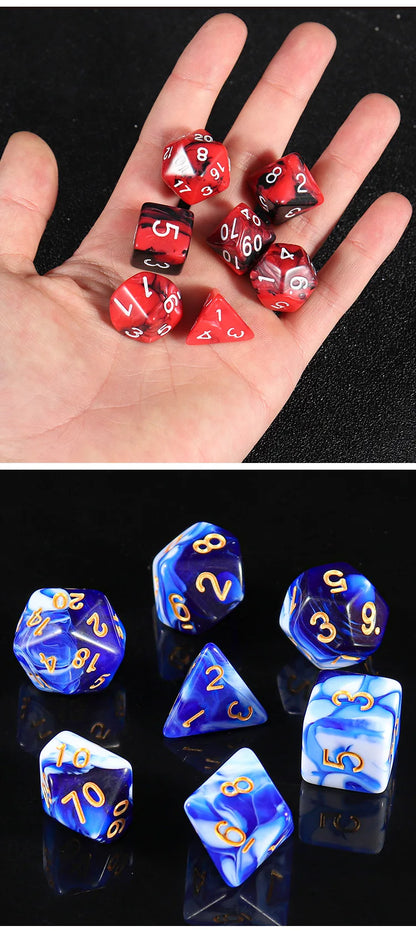 7 Pc Colorful Acrylic Dice Set